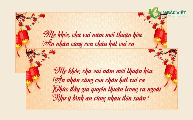 Thiệp chúc Tết bố mẹ đơn giản mà ý nghĩa