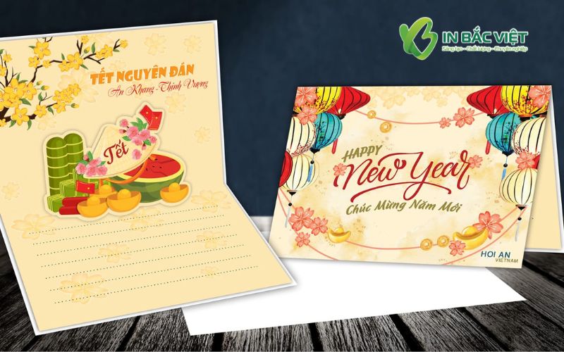 Thiệp chúc Tết của công ty thiết kế kiểu 3D nổi bật và thu hút