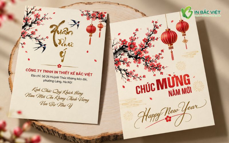 Mẫu thiệp chúc Tết doanh nghiệp 2027 khổ A5