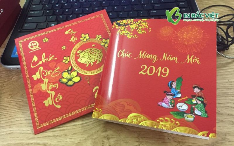 Thiệp công ty chúc mừng năm mới 2019 Kỷ Hợi màu đỏ truyền thống