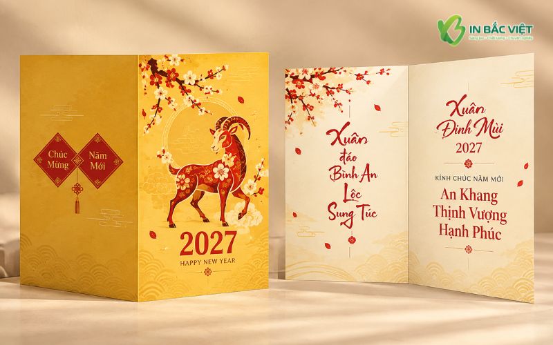 Xu hướng thiết kế thiệp chúc mừng năm mới 2027 Đinh Mùi