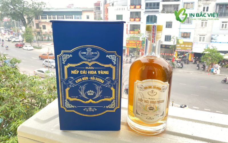 Hộp rượu nếp cái hoa vàng thiết kế và in ấn tại In Bắc Việt