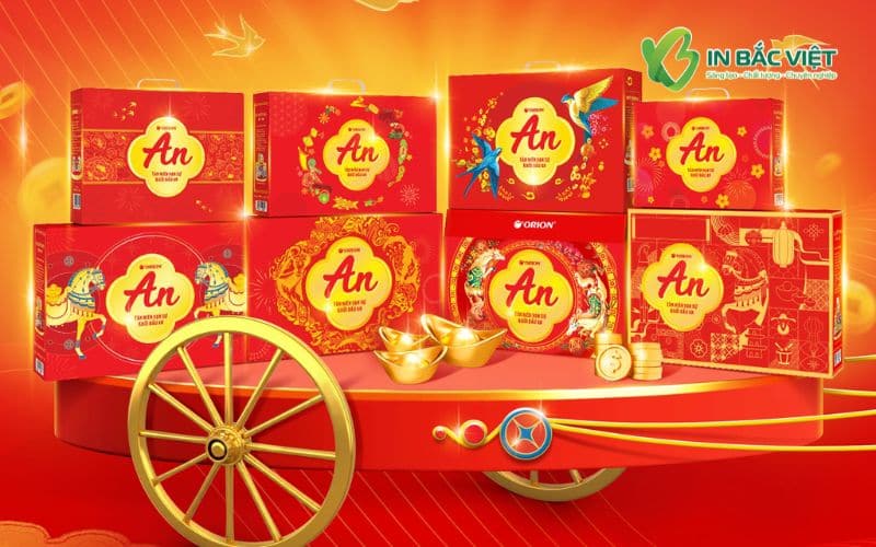 Hộp quà Tết Orion hộp quà Tết An thiết kế nổi bật