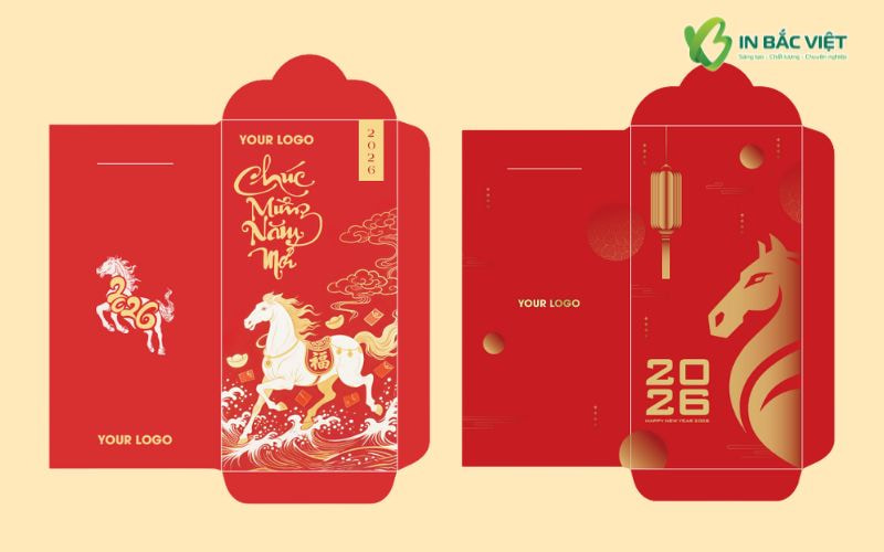 Lì xì linh vật con ngựa thiết kế nổi bật, mang ý nghĩa may mắn và khởi đầu mạnh mẽ cho năm mới