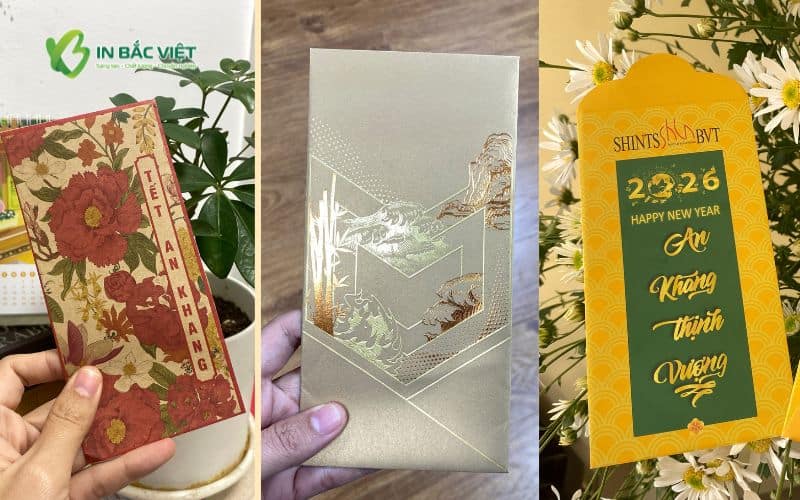 So sánh bao lì xì giấy Kraft, giấy mỹ thuật và giấy Couche theo chất liệu