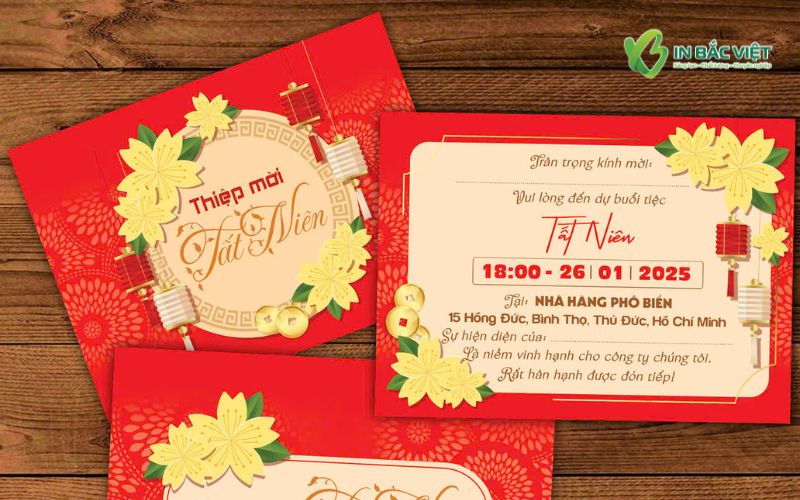 Thiệp mời tất niên gửi đối tác và khách hàng