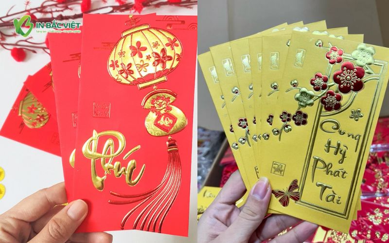 Lì xì gia công dập nổi cao cấp, họa tiết tinh xảo