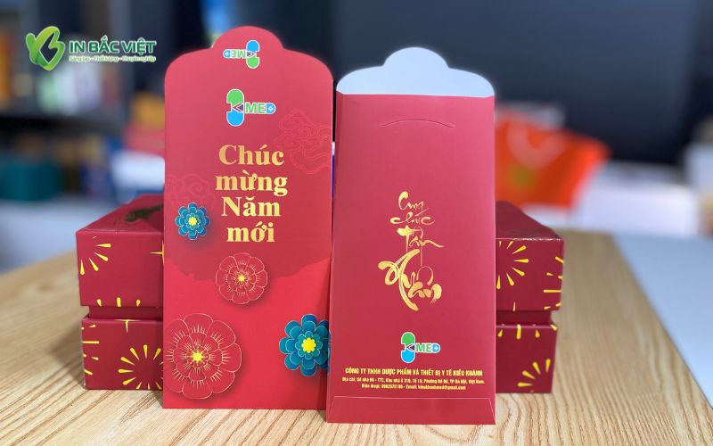 Bao lì xì màu đỏ thiết kế đơn giản