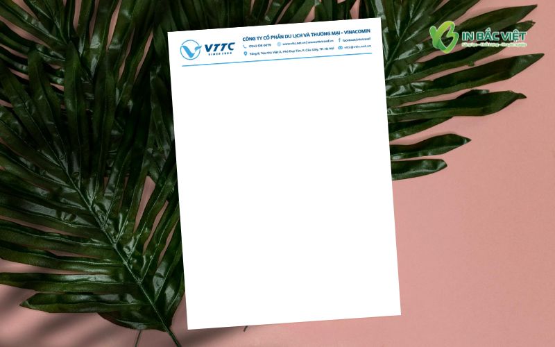 Giấy tiêu đề doanh nghiệp VTTC thiết kế theo nhận diện thương hiệu