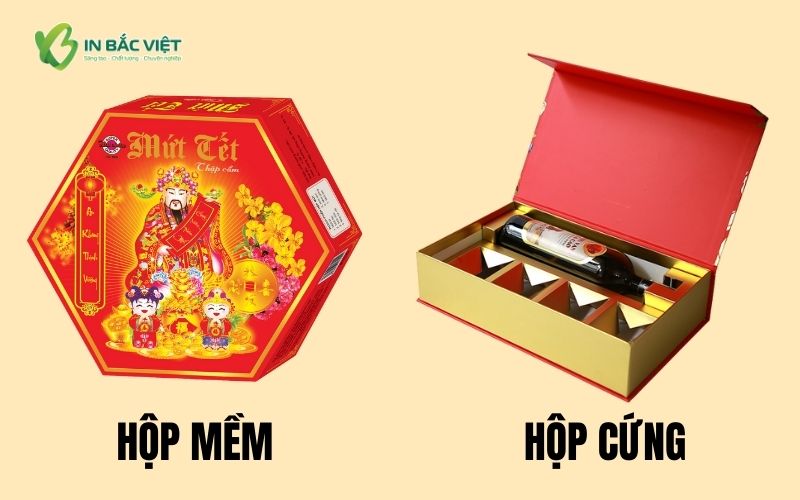 Hộp mềm và hộp cứng là hai loại hộp đựng quà Tết phổ biến hiện nay