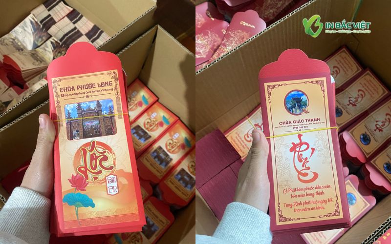 In bao lì xì nhà chùa theo yêu cầu với chữ Phúc Lộc