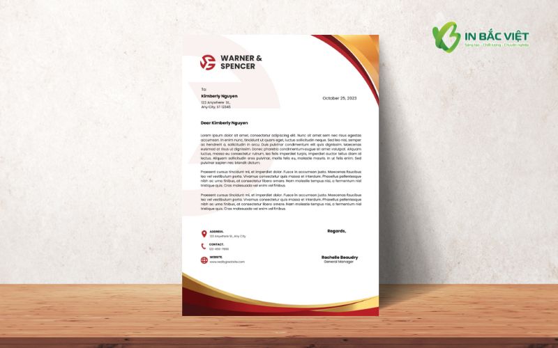 Mẫu giấy tiêu đề tiếng Anh thiết kế chuyên nghiệp, trình bày chuẩn letterhead doanh nghiệp