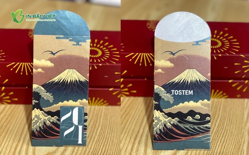 Mẫu bao lì xì giấy mỹ thuật ánh trai tạo hiệu ứng lấp lánh ấn tượng