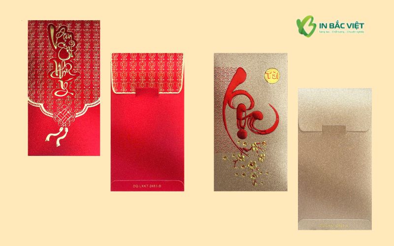 Bao lì xì kim tuyến đỏ vàng tạo điểm nhấn tinh tế dịp Tết