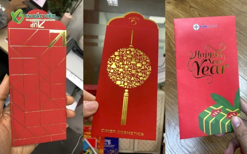 Mẫu lì xì doanh nghiệp ép kim thiết kế và in tại In Bắc Việt