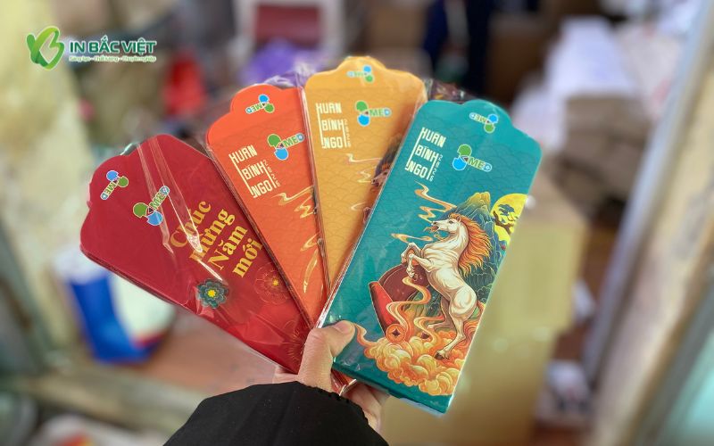Phong bao mừng tuổi nhiều màu sắc, thiết kế bắt mắt, mẫu bao lì xì đa dạng được in tại In Bắc Việt
