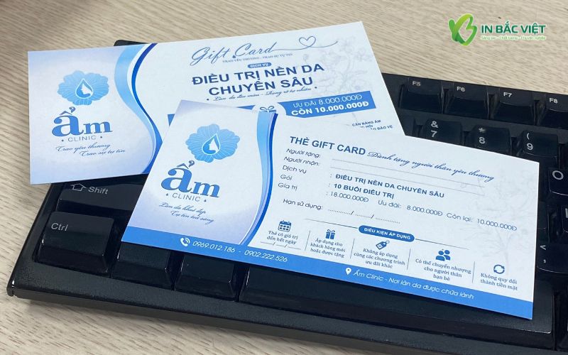 Mẫu gift card spa làm đẹp in ấn hoàn thiện tại Xưởng In Bắc Việt