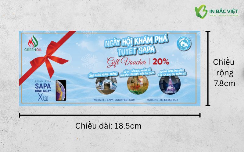 Mẫu thẻ giảm giá spa kích thước 18.5x7.8cm