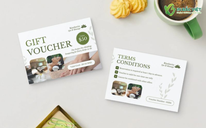 Gift voucher spa tiếng Anh thiết kế hiện đại