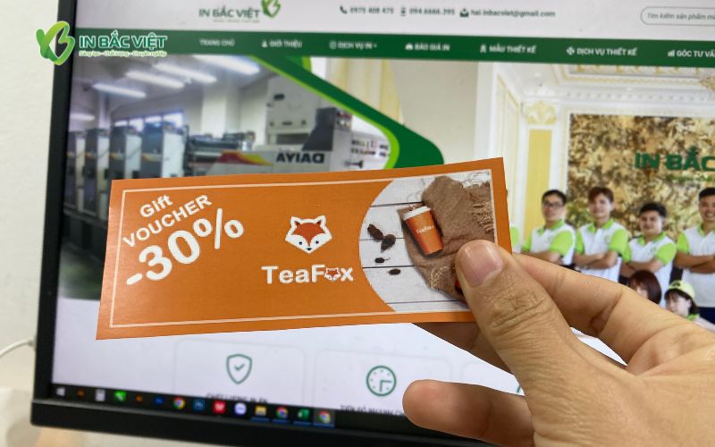 Gift voucher giảm giá 30% cho cửa hàng đồ uống