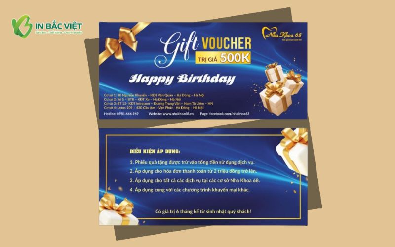 Gift voucher giảm giá sinh nhật dành cho dịch vụ nha khoa
