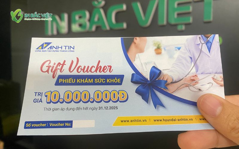 In gift voucher phiếu giảm giá giá rẻ Hà Nội tại In Bắc Việt