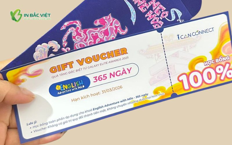 Mẫu gift voucher học bổng toàn phần 100% khóa học tiếng Anh
