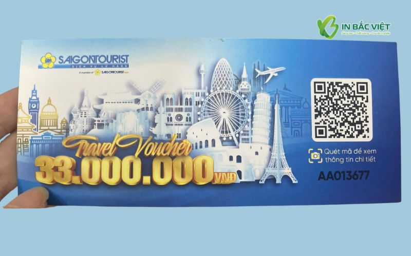 Travel voucher Saigontourist tích hợp mã QR