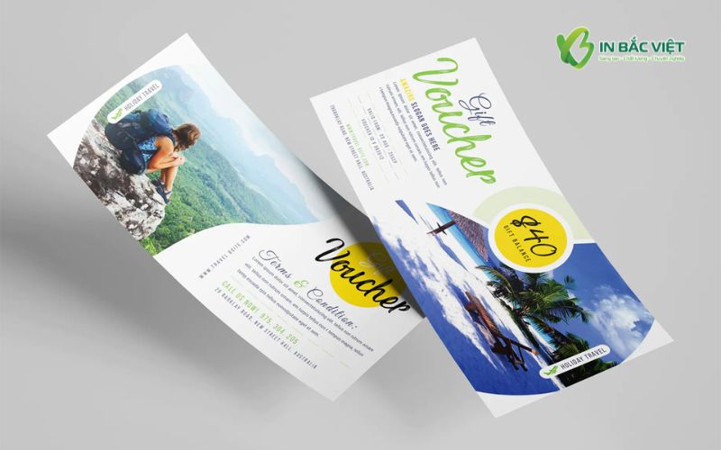 Mẫu travel voucher nghỉ dưỡng thiết kế tiếng Anh