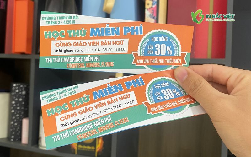 Mẫu voucher học thử và thi thử miễn phí thu hút học viên đăng ký khóa học