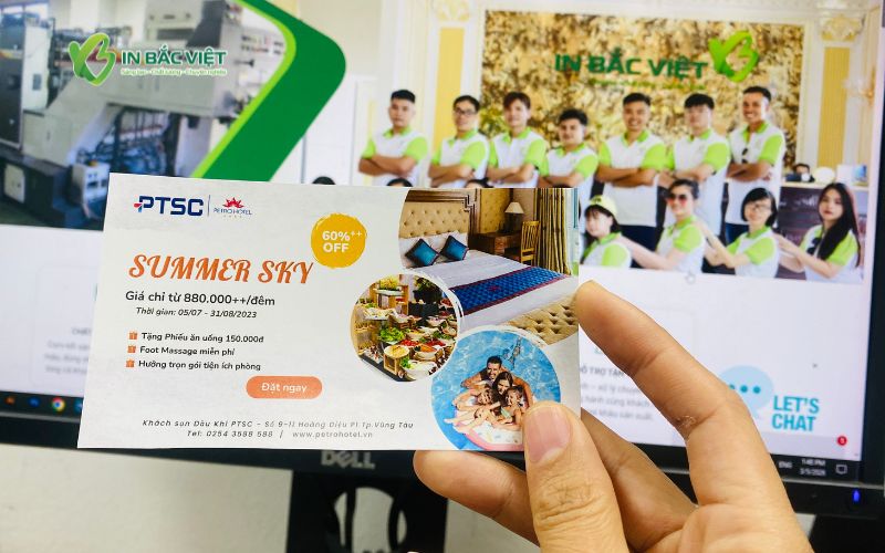 Mẫu phiếu giảm giá dịch vụ khi đặt phòng khách sạn với nhiều ưu đãi lưu trú