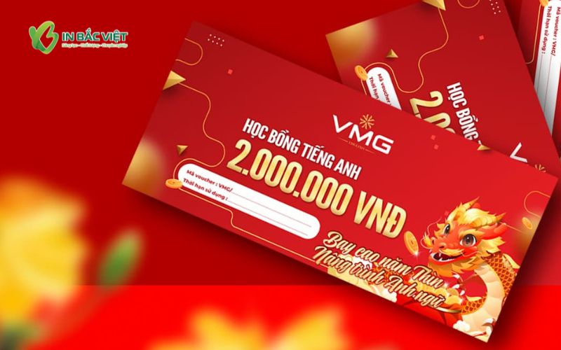 Phiếu học bổng tiếng Anh trị giá 2.000.000 VNĐ thiết kế nổi bật