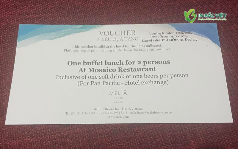 Phiếu quà tặng buffet tại Mosaico Restaurant khách sạn Meliá Hanoi