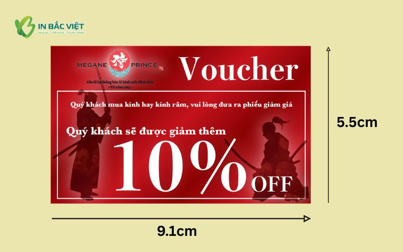Kích thước voucher giảm giá nhỏ gọn phổ biến