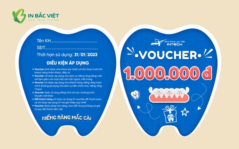 Phiếu ưu đãi bế hình răng thiết kế độc đáo nha khoa