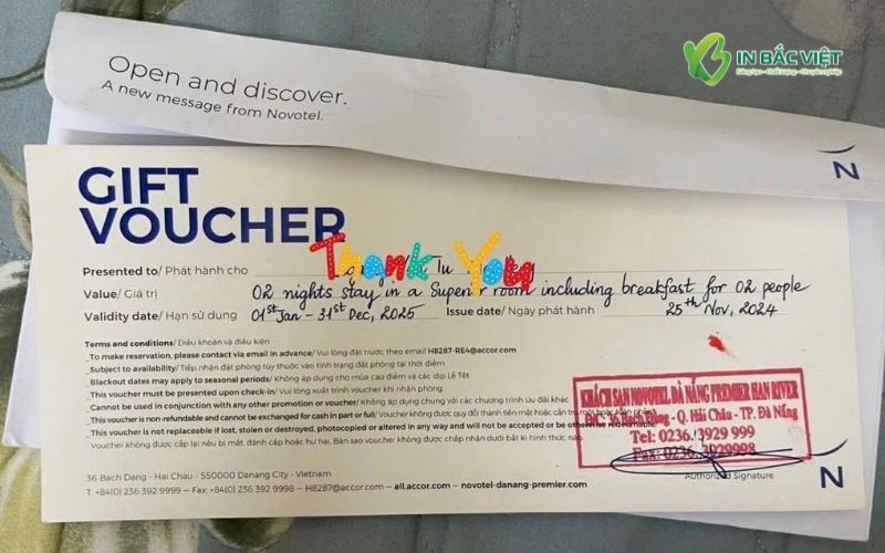 Mẫu voucher khách sạn Đà Nẵng nghỉ dưỡng 2 đêm kèm bữa sáng tại khách sạn