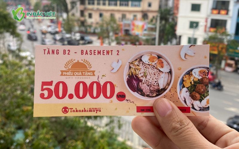 Mẫu voucher nhà hàng Nhật Bản giảm giá 50.000đ khi dùng bữa