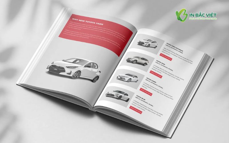 Catalogue car bố cục hiện đại dùng giới thiệu nhiều dòng xe