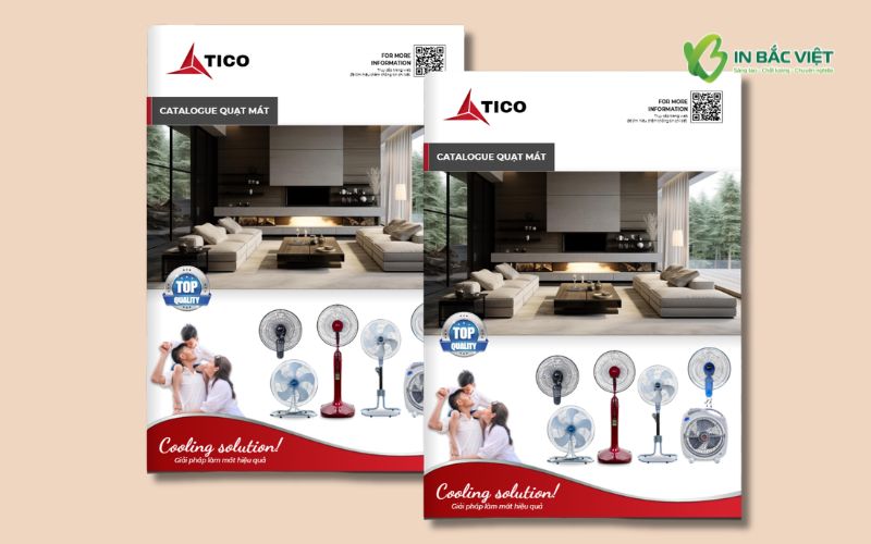 Catalogue quạt điện thiết kế hiện đại tích hợp mã QR