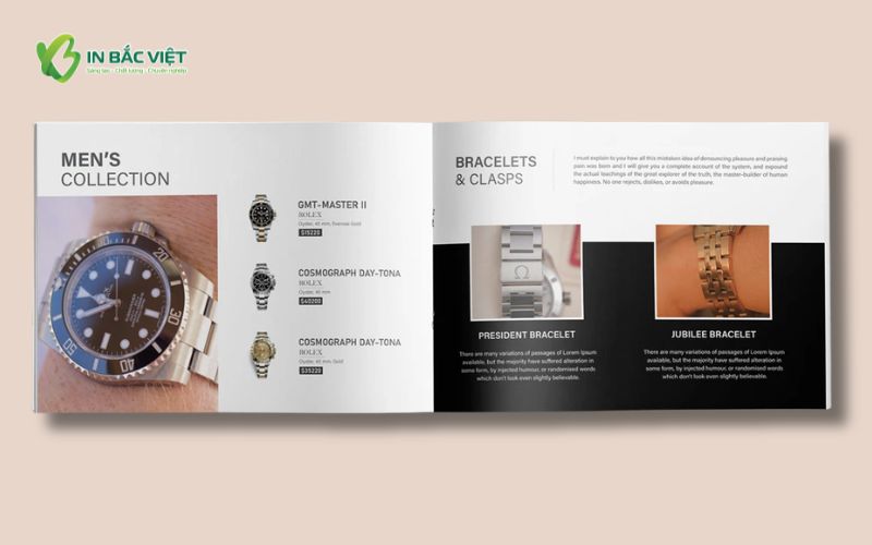 Catalogue đồng hồ phục vụ bán hàng