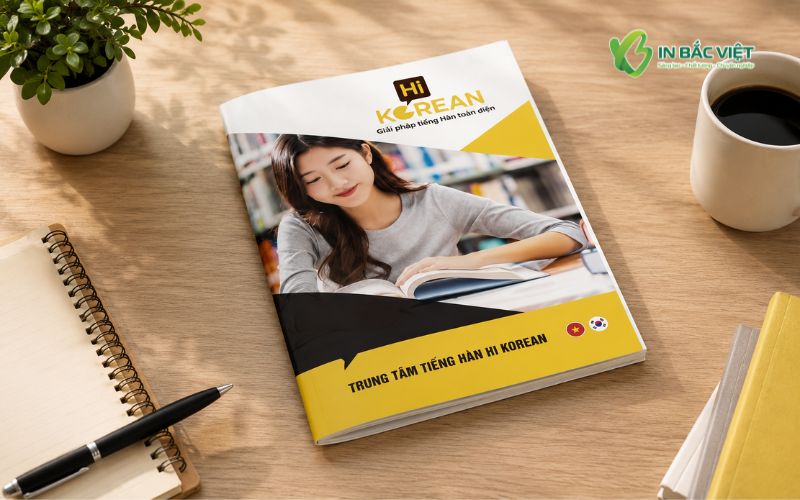 Catalogue trung tâm ngoại ngữ tiếng Hàn khổ A4 thiết kế hiện đại