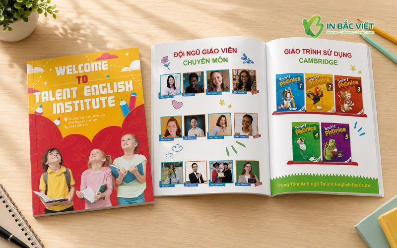 Catalogue khóa học tiếng Anh thiết kế sinh động, thu hút học viên