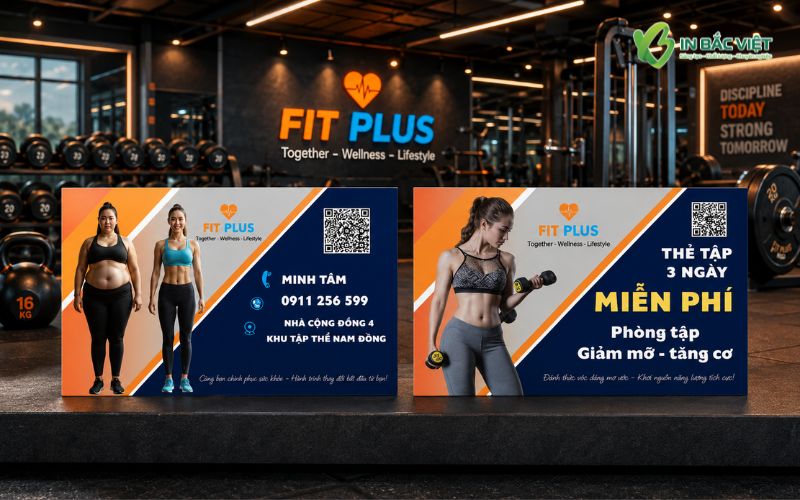 Thẻ tập thử Fitness thiết kế hiện đại, thu hút học viên