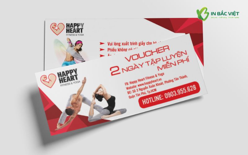 Voucher phòng tập Yoga thiết kế nhẹ nhàng, hiện đại