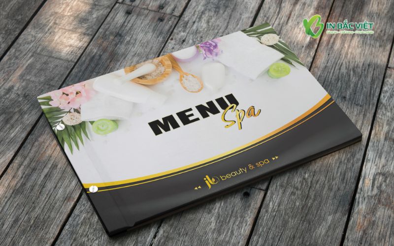 Menu Spa khổ ngang thiết kế tinh tế cho cơ sở làm đẹp