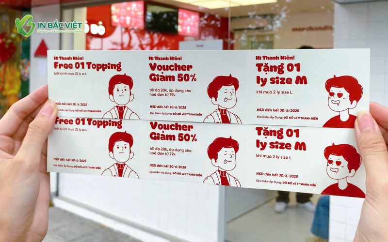 Voucher tặng topping, tặng size đồ uống và giảm giá dành cho khách hàng