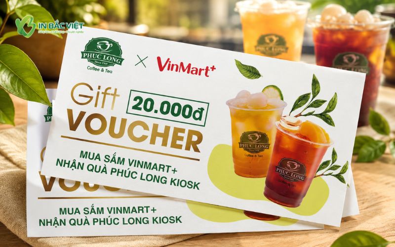Gift Voucher giảm giá đồ uống tại cửa hàng Phúc Long