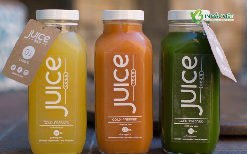 Mác treo cổ chai nhựa, giấy Kraft dành cho đồ uống healthy
