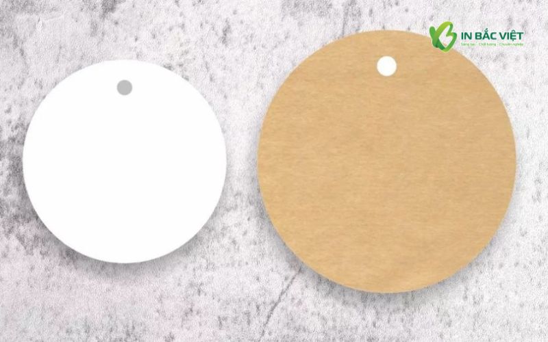 Mác treo kraft trắng, kraft nâu hình tròn với nhiều kích thước khác nhau