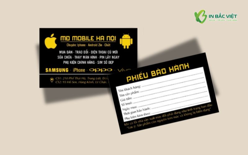 Phiếu bảo hành dành cho cửa hàng điện thoại và phụ kiện công nghệ